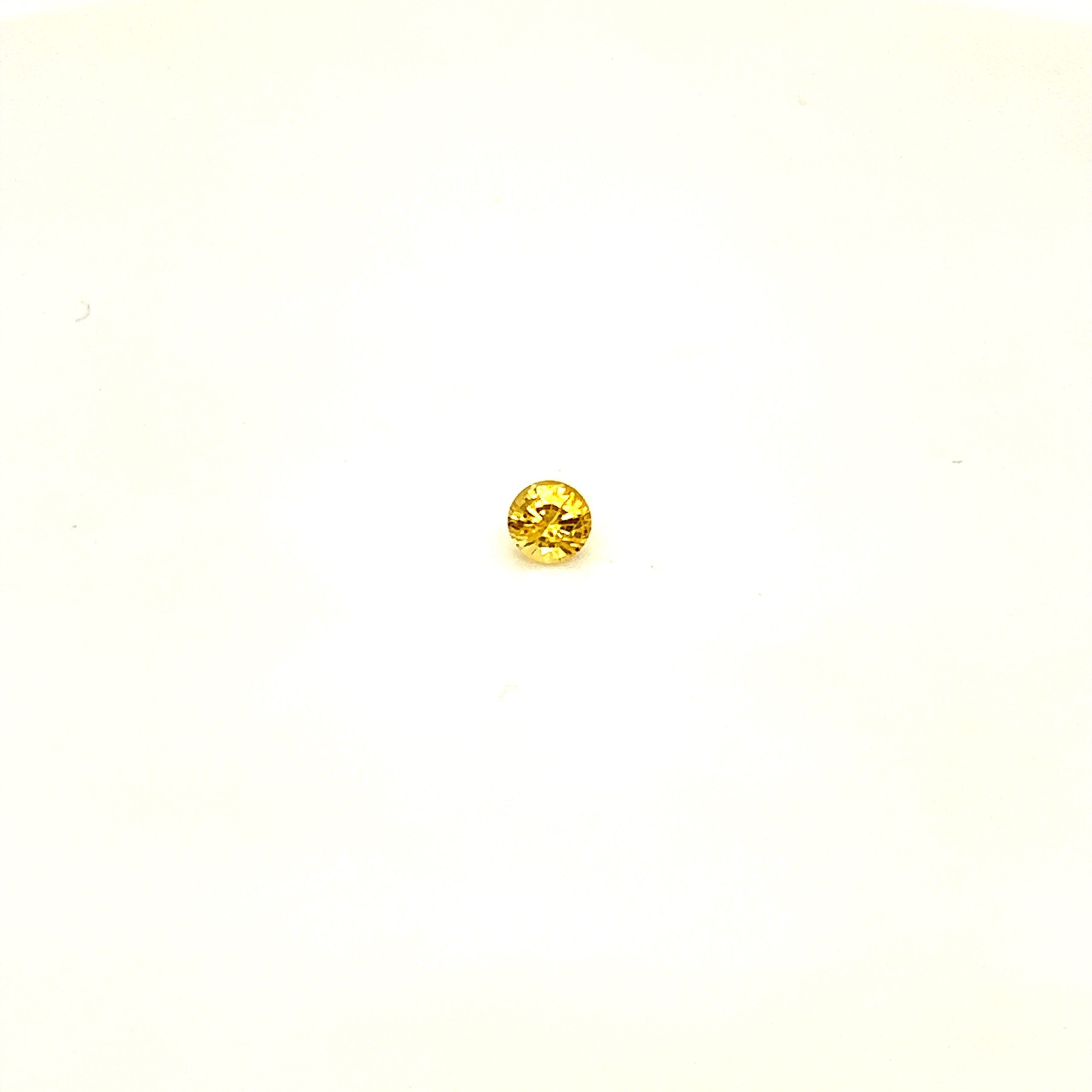 0.14 carat, Yellow, Ceylon, Round, Heated Gemstone, 5652 – Picture 4